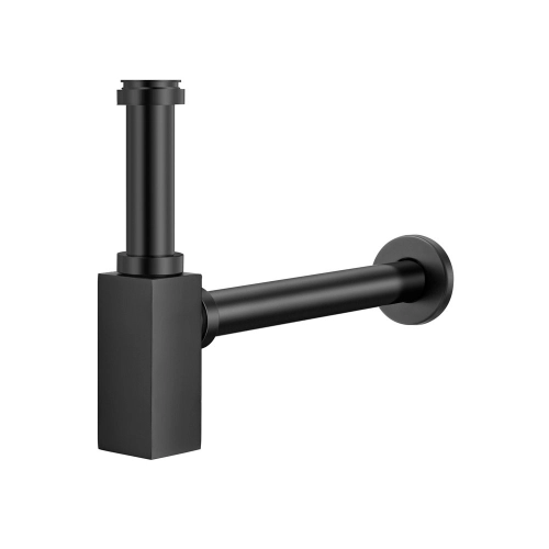 Sif&atilde;o Met&aacute;lico com Copo para Banheiro (Square Preto Fosco)