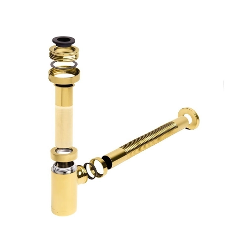 Sifão Metálico Flexível com Copo para Banheiro (Line Dourado) Produto Sifão Metálico Flexível com Copo para Banheiro (Line Dourado)