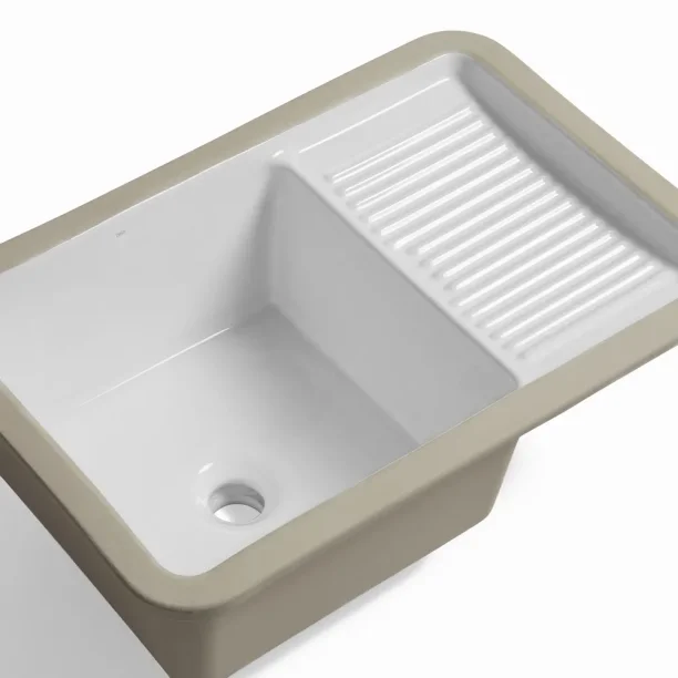 Tanque Louça de Embutir 50 cm com Esfregadeira (Sevilha Branco) Produto Tanque Louça de Embutir 50 cm com Esfregadeira (Sevilha Branco)