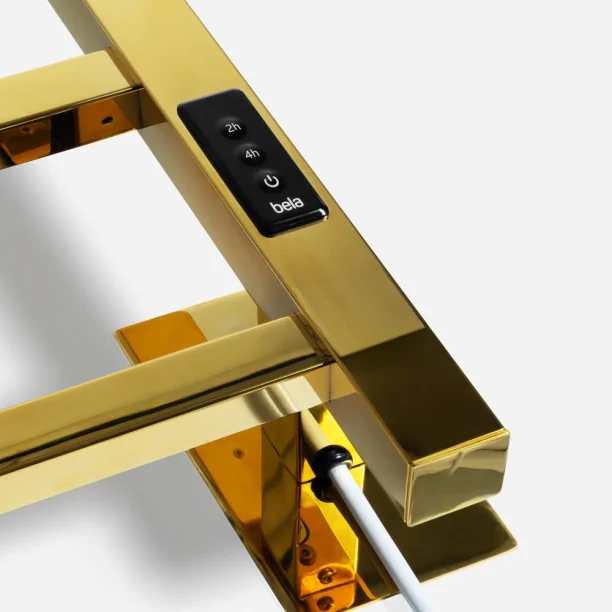 Toalheiro Térmico 6 Barras Quadrado Dourado – Inox 304 | Bela