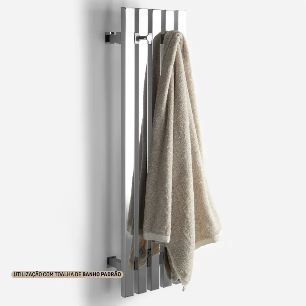 Toalheiro Térmico Inox Vertical Quadrado (Torres Cromado) Produto Toalheiro Térmico Inox Vertical Quadrado (Torres Cromado)