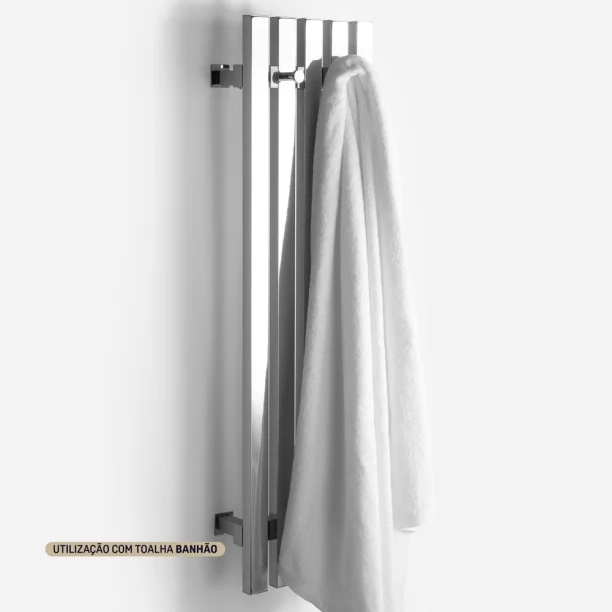 Toalheiro Térmico Inox Vertical Quadrado (Torres Cromado) Produto Toalheiro Térmico Inox Vertical Quadrado (Torres Cromado)