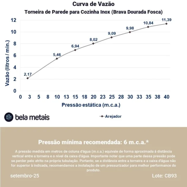 Torneira de Parede para Cozinha Inox (Brava Ouro Fosca) Produto Torneira de Parede para Cozinha Inox (Brava Ouro Fosca)