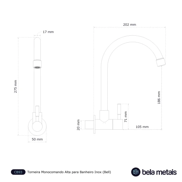 Torneira de Parede para Cozinha Inox (Brava Preta Fosca) Produto Torneira de Parede para Cozinha Inox (Brava Preta Fosca)