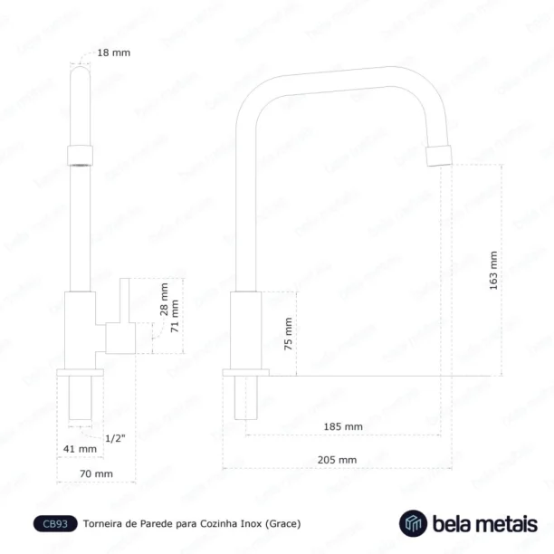 Produto Torneira Giratória de Cozinha Inox (Grace Escovada)