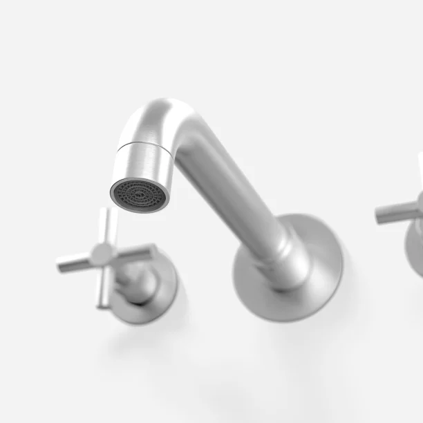 Torneira Misturador de Parede para Banheiro Inox (Alva Escovada) - Outlet Produto Torneira Misturador de Parede para Banheiro Inox (Alva Escovada) - Outlet