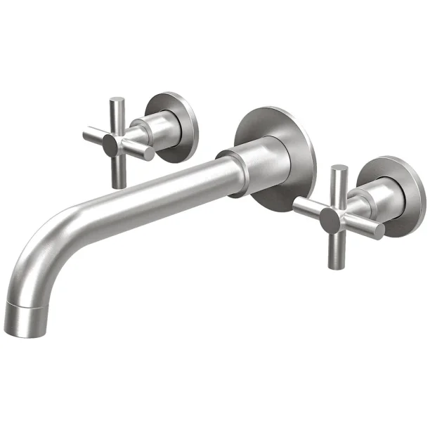 Torneira Misturador de Parede para Banheiro Inox (Alva Escovada) - Outlet Produto Torneira Misturador de Parede para Banheiro Inox (Alva Escovada) - Outlet