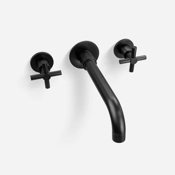Torneira Misturador de Parede para Banheiro Inox (Alva Preta Fosca) - Outlet Produto Torneira Misturador de Parede para Banheiro Inox (Alva Preta Fosca) - Outlet