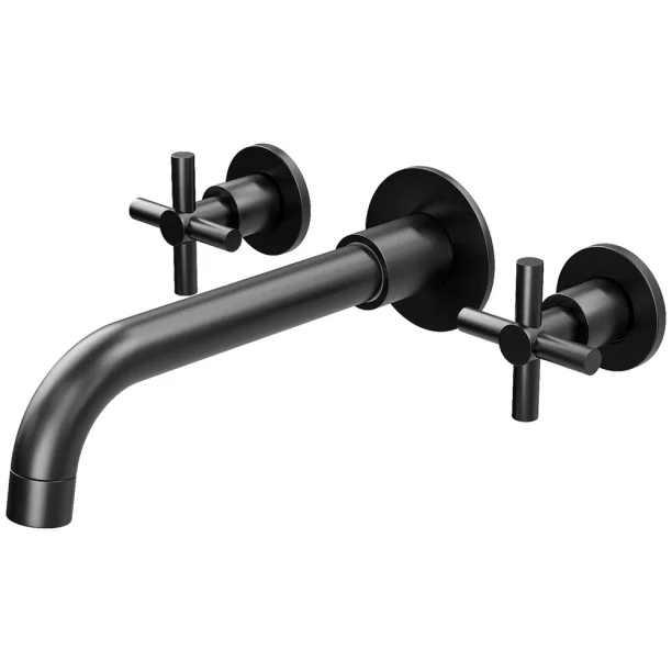 Torneira Misturador de Parede para Banheiro Inox (Alva Preta Fosca) - Outlet Produto Torneira Misturador de Parede para Banheiro Inox (Alva Preta Fosca) - Outlet