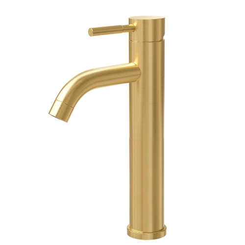 Torneira Monocomando Alta para Banheiro Inox (Una Ouro Fosca)