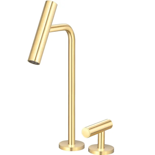 Torneira Monocomando Alta para Banheiro (Lay Ouro Fosco) - Outlet Produto Torneira Monocomando Alta para Banheiro (Lay Ouro Fosco) - Outlet