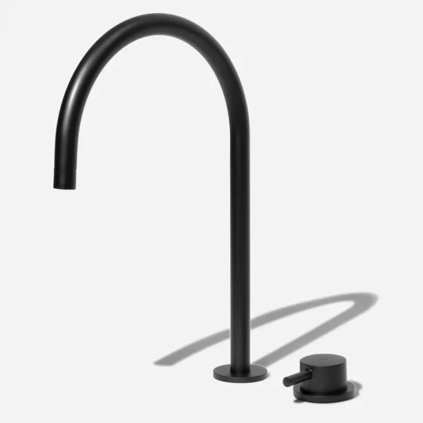 Produto Torneira Monocomando Alta para Banheiro (Milos Preta Fosca) - Outlet