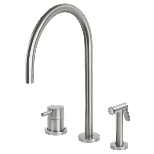 Torneira Monocomando com Ducha de Cozinha Inox (Fiji Escovada)