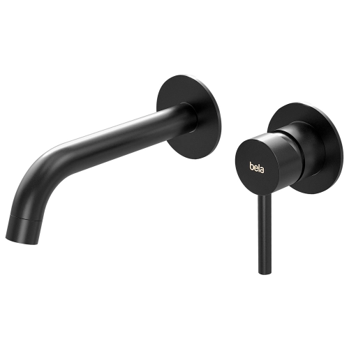 Torneira Monocomando de Parede para Banheiro Inox (Oka Preta Fosca)