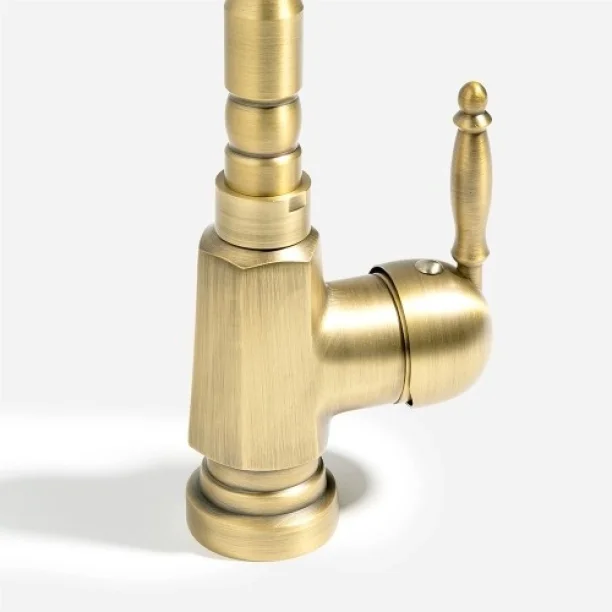 Torneira Monocomando Retrô Alta para Banheiro (Douro Dourada Fosca) - Outlet Produto Torneira Monocomando Retrô Alta para Banheiro (Douro Dourada Fosca) - Outlet
