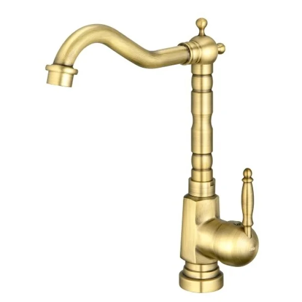 Torneira Monocomando Retrô Alta para Banheiro (Douro Dourada Fosca) - Outlet Produto Torneira Monocomando Retrô Alta para Banheiro (Douro Dourada Fosca) - Outlet