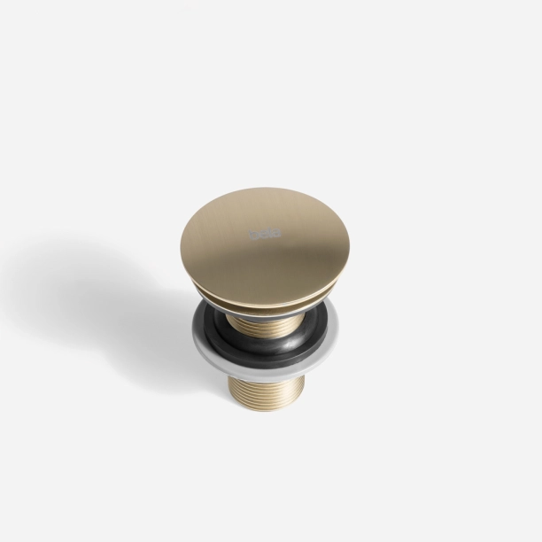 Válvula Click 7/8" de Inox para Cubas (Ouro Fosca) - Outlet Produto Válvula Click 7/8" de Inox para Cubas (Ouro Fosca) - Outlet