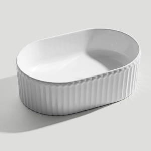 Cuba de Banheiro Lou&ccedil;a Apoio Oval 50 cm (Dublin Branca)