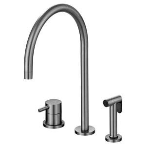 Torneira Monocomando com Ducha de Cozinha Inox (Fiji Grafite Fosca)