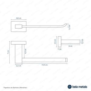Kit de Acess&oacute;rios para Banheiro (Mondrian Preto Fosco)