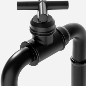 Torneira Retr&ocirc; Alta de &Aacute;gua Fria para Banheiro (Aron Preta Fosca)