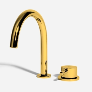 Torneira Monocomando Baixa para Banheiro (Milos Dourada)