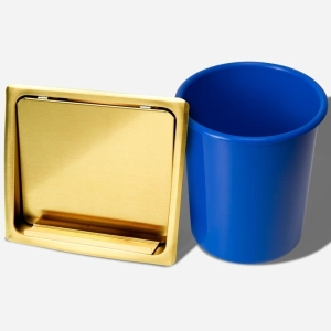 Lixeira Embutida de Cozinha Inox Quadrada 5 Litros (Dourada Fosca) - Outlet