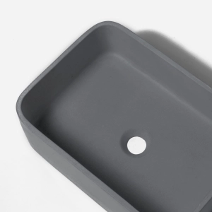 Cuba de Banheiro Concreto Apoio Retangular 42 cm (Tessa Grafite)