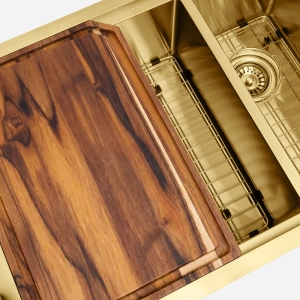 Kit Cuba Dupla Workstation Inox com Acessórios (Kai Ouro Fosca)