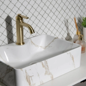 Torneira Monocomando Retr&ocirc; Baixa para Banheiro (Morin Dourada Fosca) - Outlet