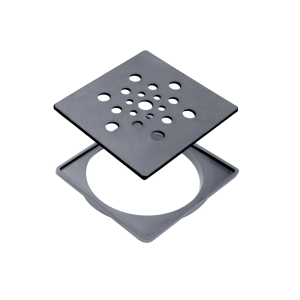 Conjunto Ralo e Porta Grelha 10x10 cm (Cinza)