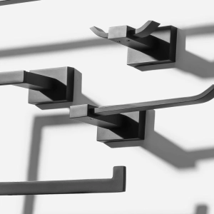 Kit de Acess&oacute;rios para Banheiro (Mondrian Preto Fosco)