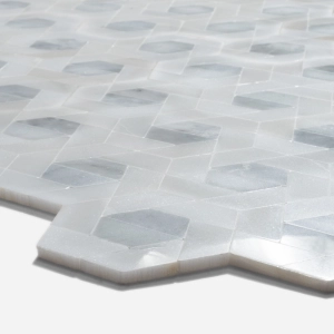 Pastilhas de Pedra Hexagonal (M&aacute;rmore Grey e Bianco)