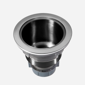 V&aacute;lvula Inox para Cuba Fazenda 4 1/2"  Tampa e Cesto (Preta)