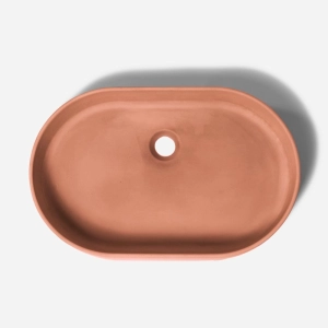 Cuba de Banheiro Concreto Apoio Elipse 55 cm (Lotus Salmão)