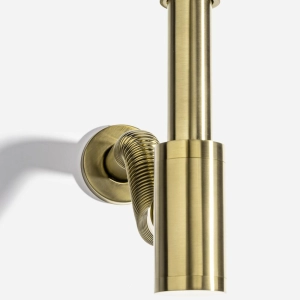 Sif&atilde;o Met&aacute;lico Flex&iacute;vel com Copo para Banheiro (Line Dourado Fosco)