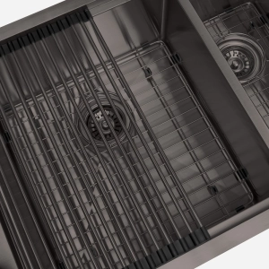 Kit Cuba Dupla Workstation Inox com Acessórios (Kai Grafite Fosca)