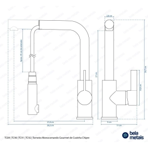 Torneira Monocomando Gourmet de Cozinha (Chipre Dourada) - Outlet