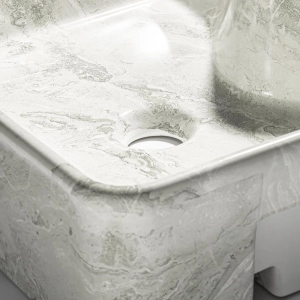 Cuba de Banheiro Louça Semi Encaixe 48 cm (Sicília Mármore Grey)