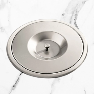 Lixeira Embutida de Cozinha Inox Redonda 5 Litros (Escovada) - Outlet