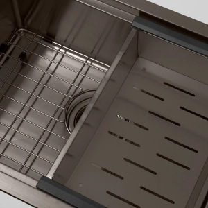 Cesto Escorredor Inox para Cuba Workstation 36x23 cm (Grafite Fosco)