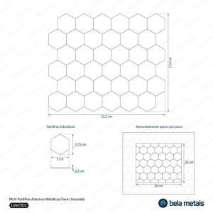 Pastilhas Adesivas Met&aacute;licas (Favus Gold)