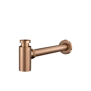 Sifão Metálico com Copo para Banheiro (Line Rosé Gold Fosco)