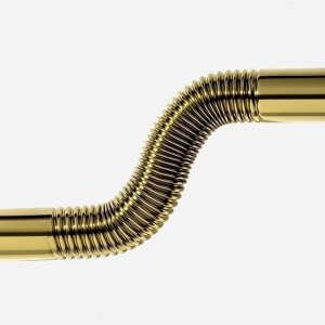 Sifão Metálico Flexível com Copo para Banheiro (Line Dourado)