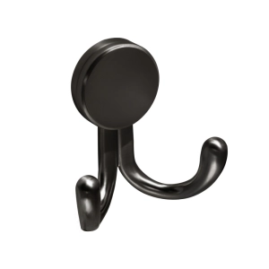 Cabide com Gancho Duplo de Parede Zamac (Trindade Preto Fosco)