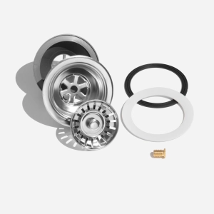 Válvula Inox para Cuba Cozinha 4 1/2" com Tampa (Escovada)