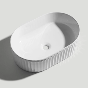 Cuba de Banheiro Lou&ccedil;a Apoio Oval 50 cm (Dublin Branca)