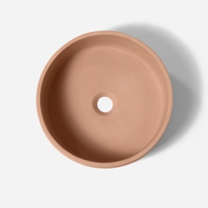 Cuba de Banheiro Concreto Apoio Redonda 35 cm (Small Pêssego)