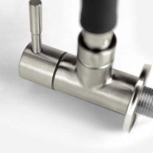 Torneira Gourmet de Parede de Cozinha Inox (Laguna Preta Fosca)