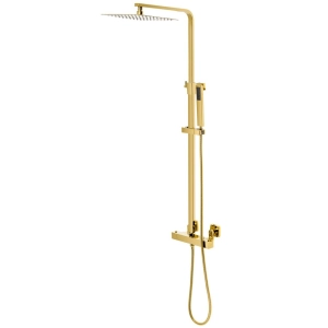 Ducha Coluna de Inox Quadrada 25 cm (Dourada)